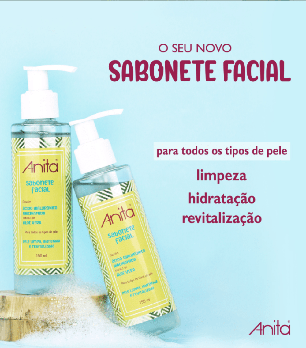 Sabonete Líquido Facial Anita - Limpra Hidrata Revitaliza