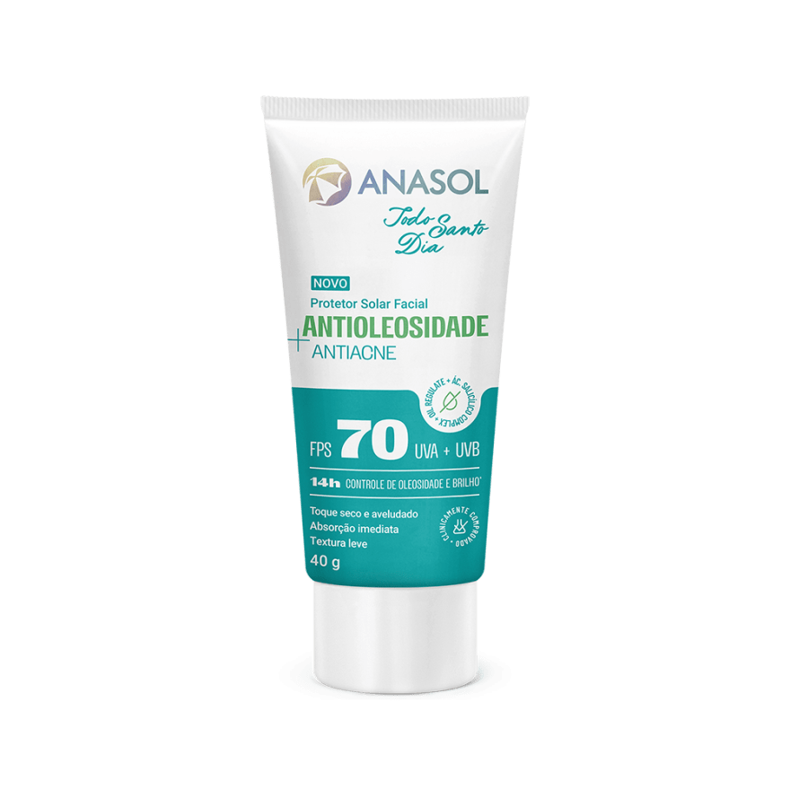 Anasol Todo Santo Dia Protetor Solar Facial Antioleosidade Antiacne FPS 70