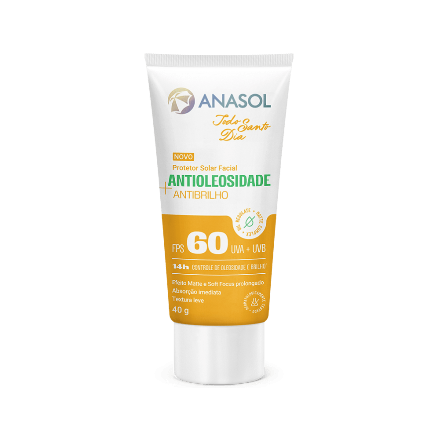 Anasol Todo Santo Dia Protetor Solar Facial Antioleosidade Antibrilho FPS 60