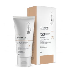 Anasol CC Cream Protetor Base Solar Facial FPS50 60g - Clareador - Hipoalergênico - Toque Seco