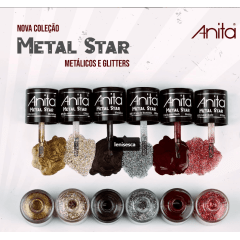 Esmalte Anita Coleção Metal Star com 3 Metálicos e 3 Glitter