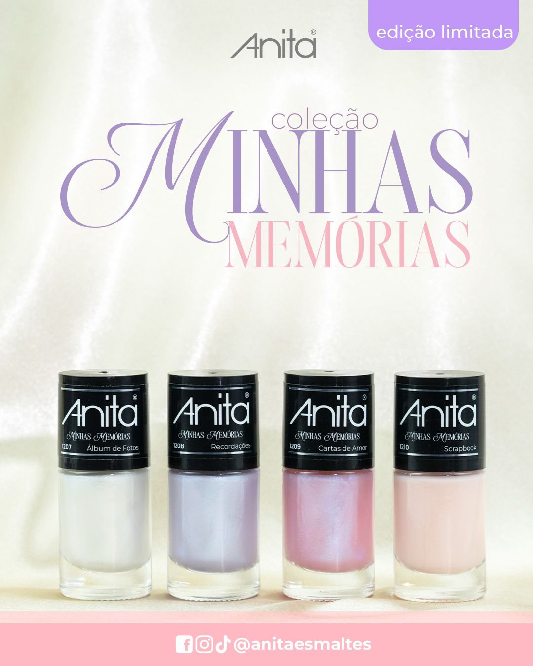 Esmalte Anita Coleção Minhas Memórias com 4 cores